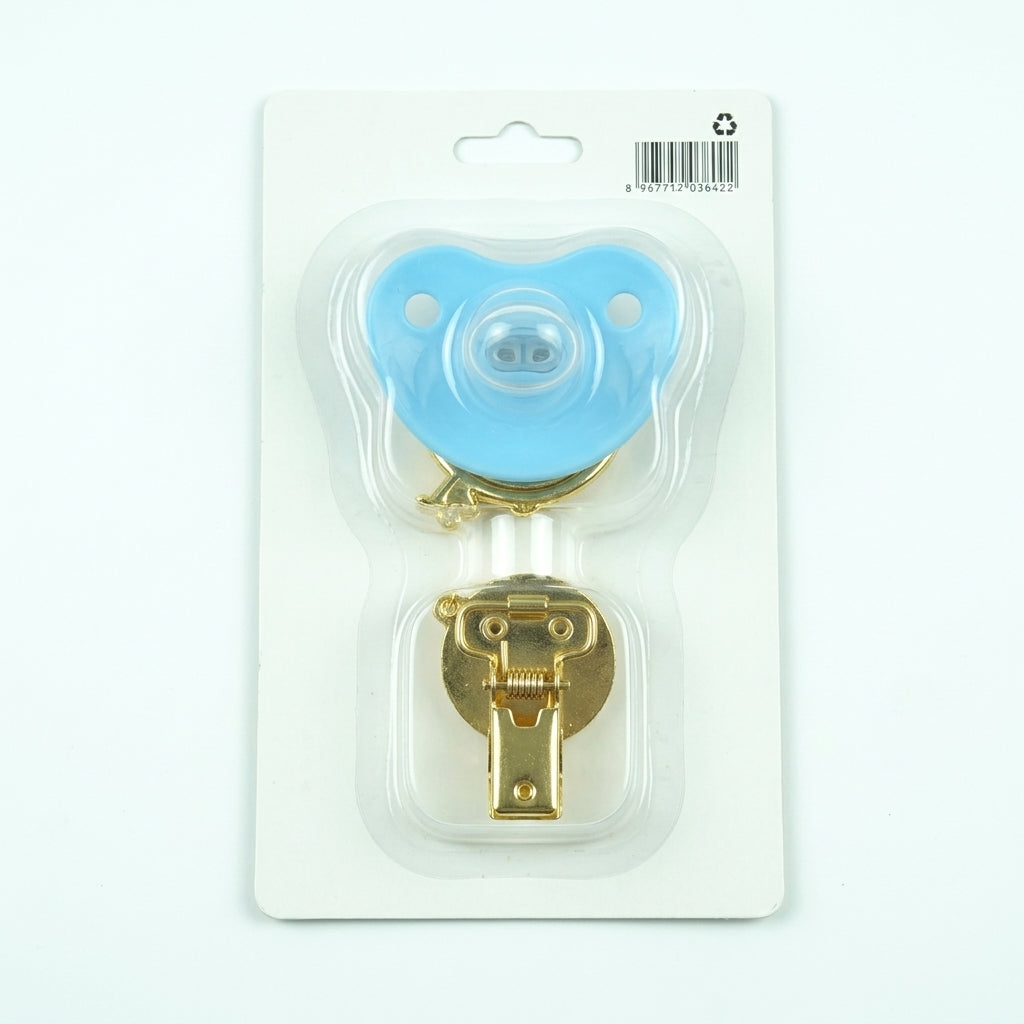 BABY PACIFIER SILICON I LOVE DAD CYAN