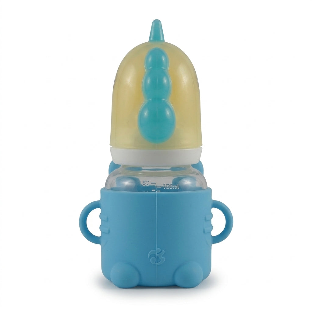 BABY GLASS FEEDER UNICORN GREEN