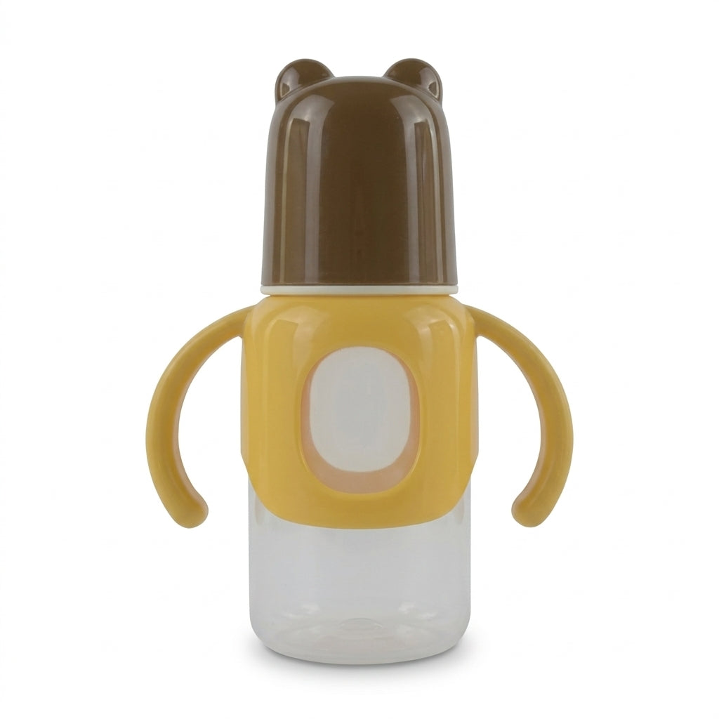 BABY PLASTIC FEEDER BOTTLE BEAR BROWN
