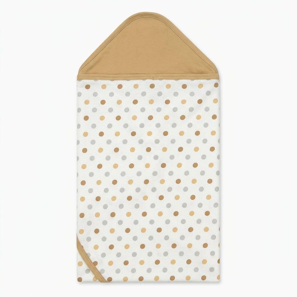 BABY WRAPPING SHEET CAP BEAR DOTED BROWN