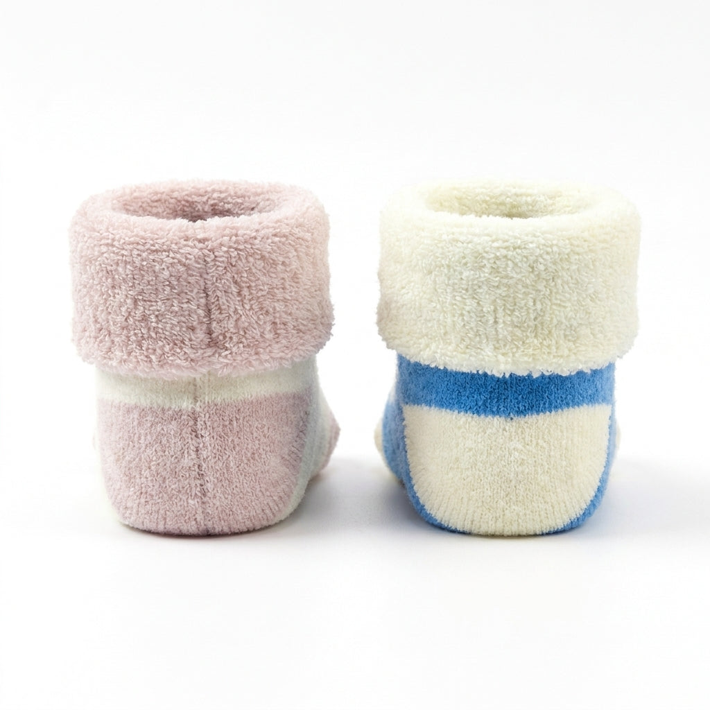 2 PACK TERRY COTTON SOCKS SKY BLUE & OFF WHITE (1-2 YEARS)