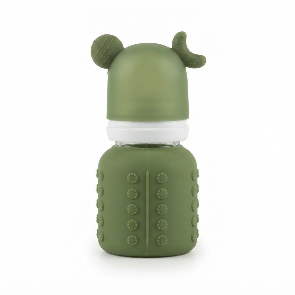 BABY GLASS FEEDER DARK GREEN YES