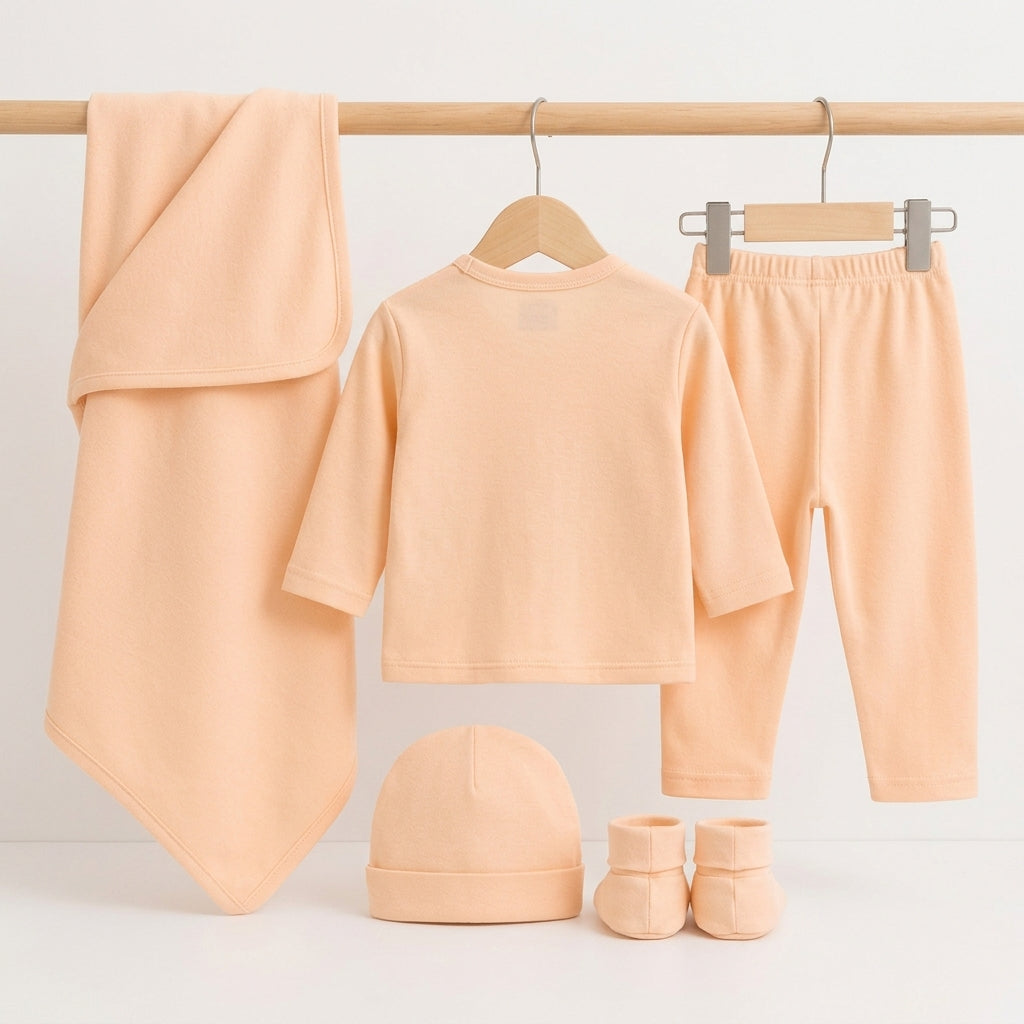 BABY STARTER SET 5 PIECES KOTRAI EMB I LOVE MUMMY PEACH