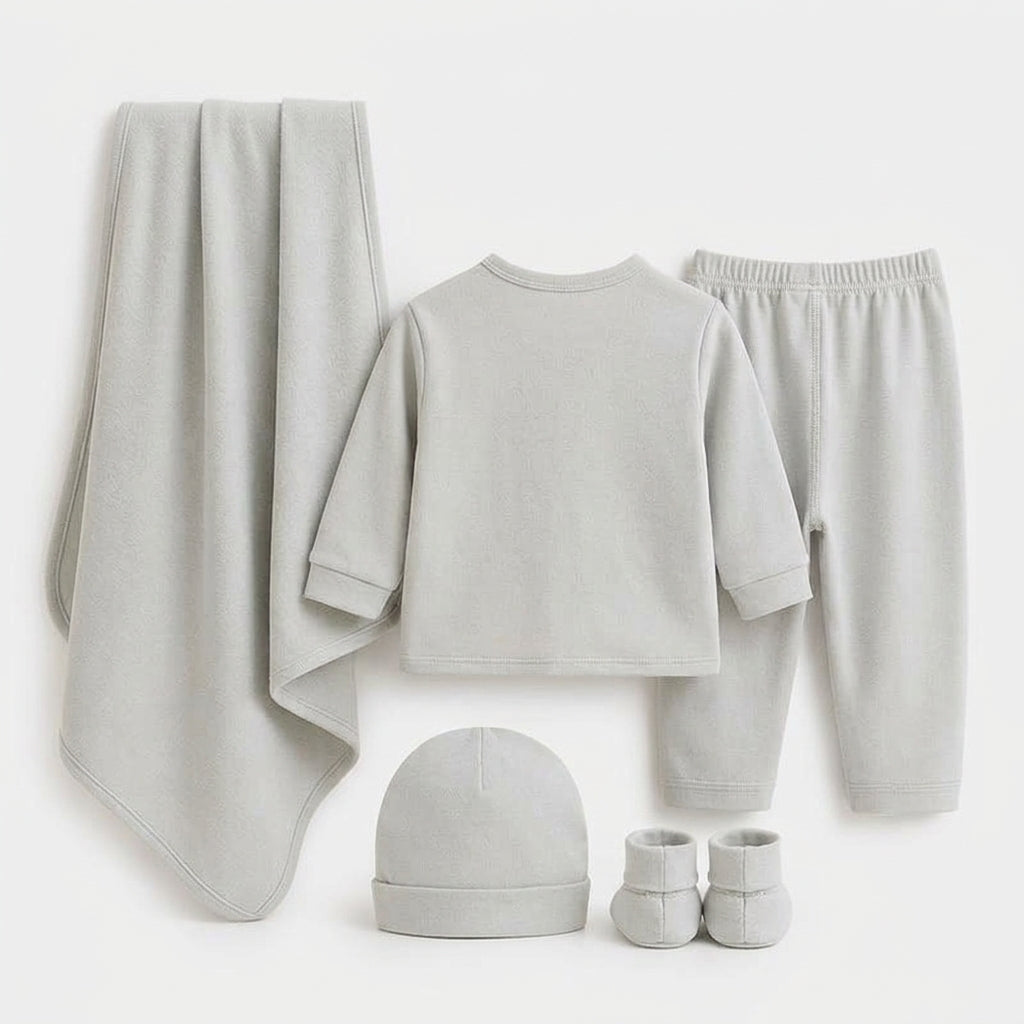 BABY STARTER SET 5 PIECES KOTRAI EMB I LOVE DADDY GREY