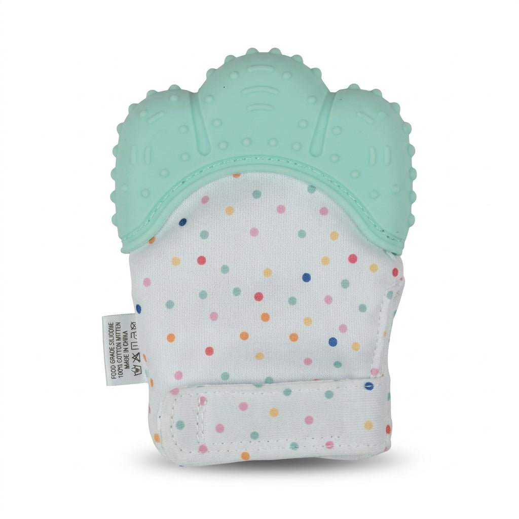 MITTENS TEETHER SILICONE LIGHT GREEN ONLY BABY