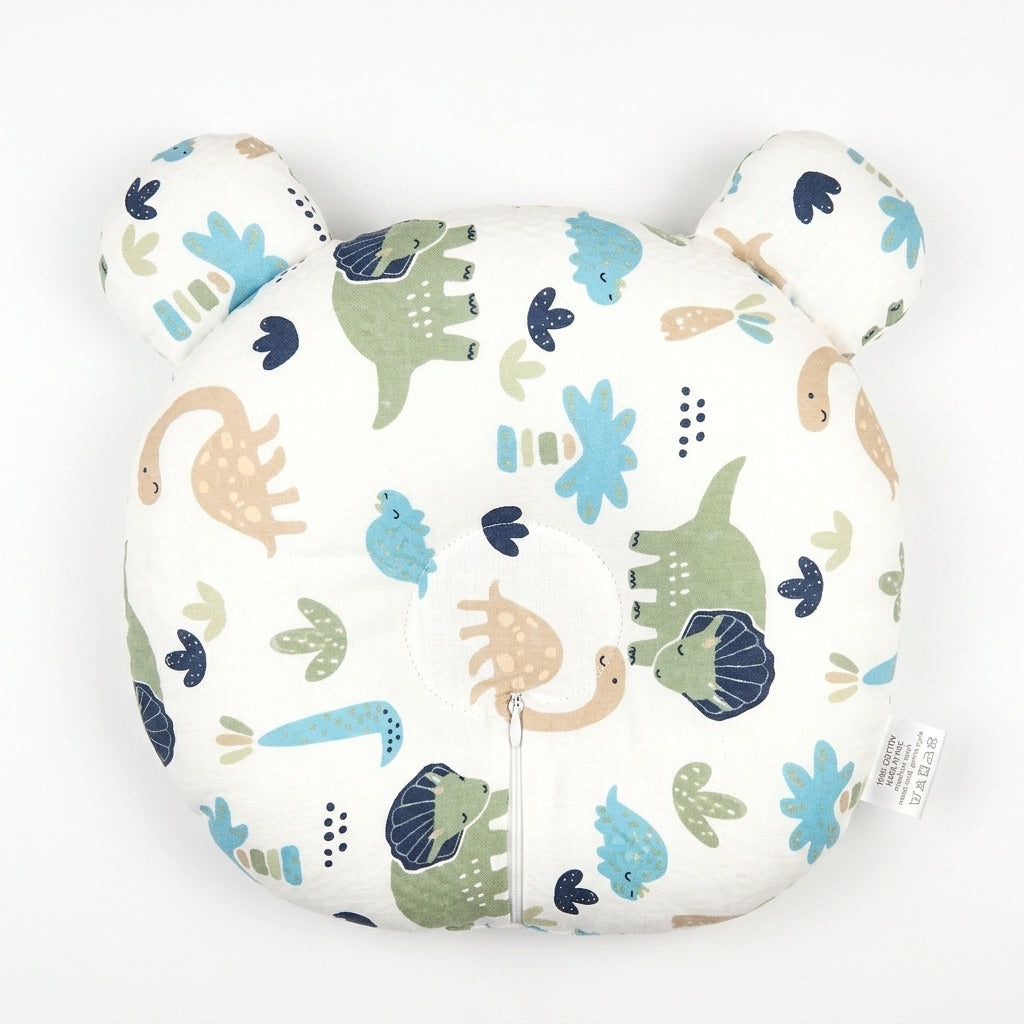 AIFEIER PREMIUM BREATHABLE BABY HEAD SHAPING PILLOW CUTE DINO PRINT