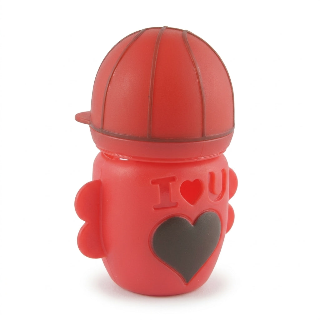 BABY GLASS FEEDER FOOTBALL RED
