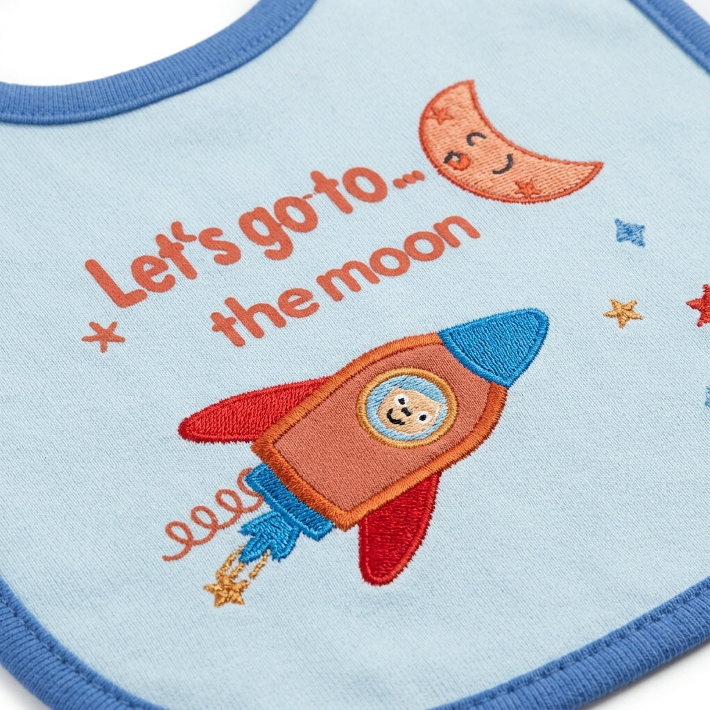 BABY Bib SET 3PCS MOON BLUE