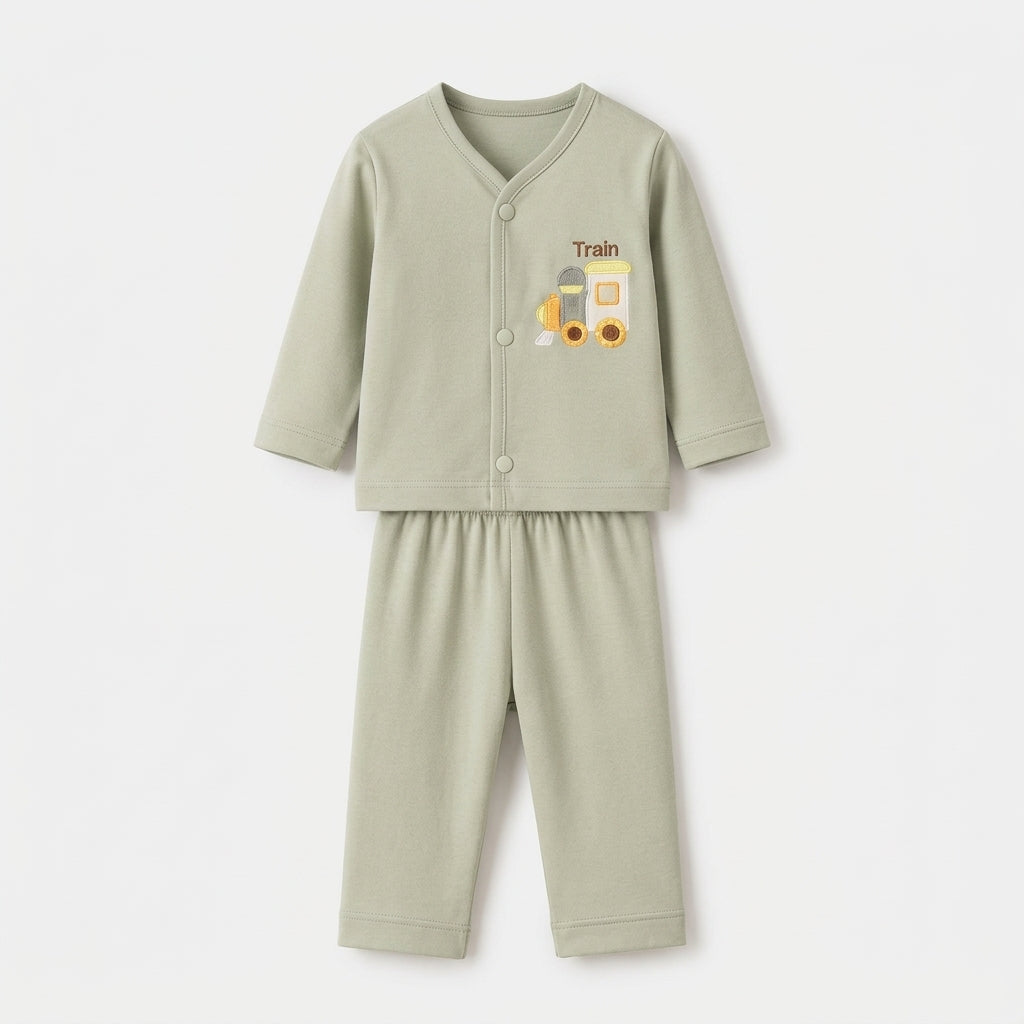 BABY 2 PCS SUIT PACK OF 3 EMB MIX COLOR
