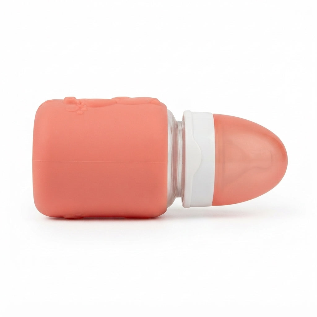 BABY GLASS FEEDER BEAR ORANGE YES