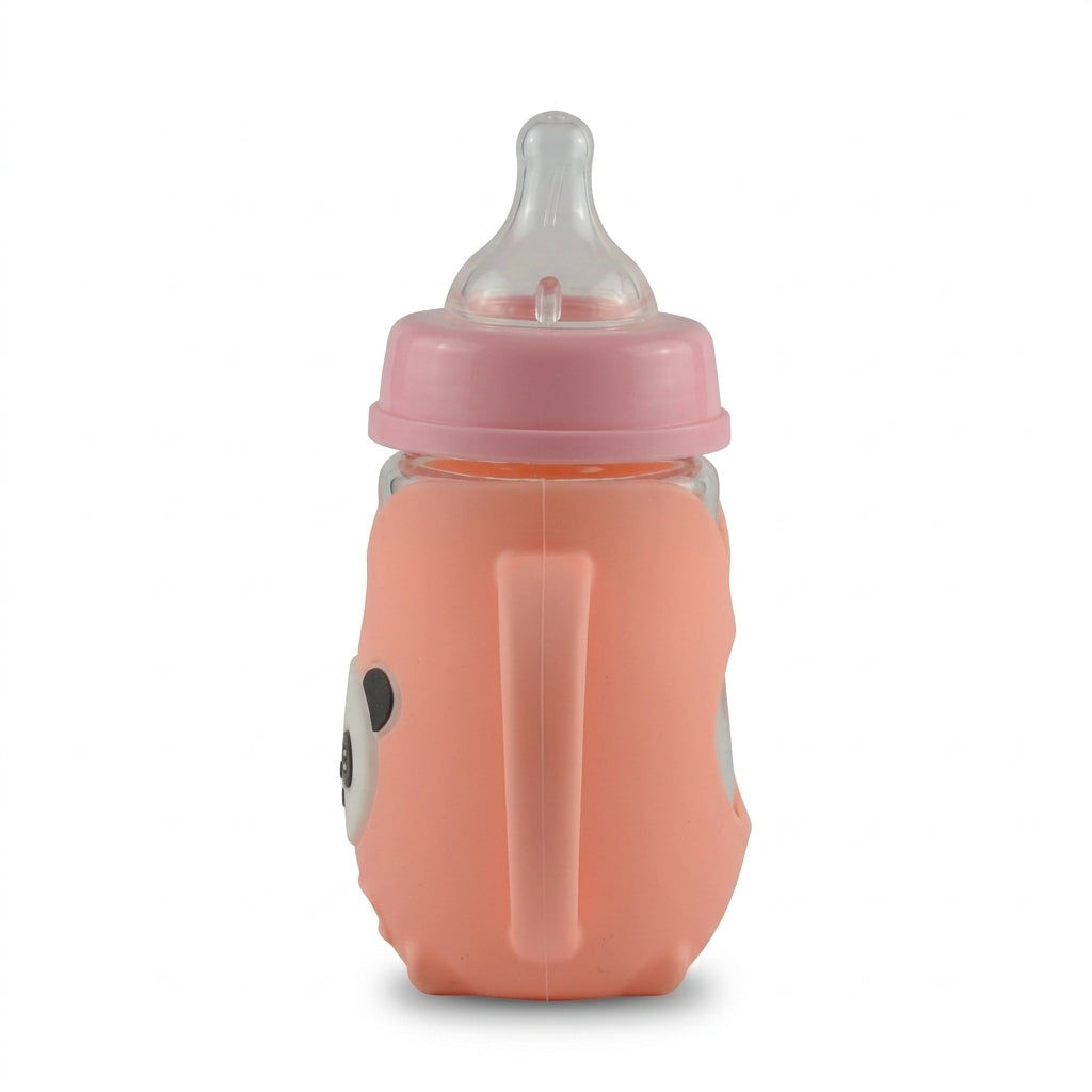 BABY FEEDER CURVE PANDA PEACH
