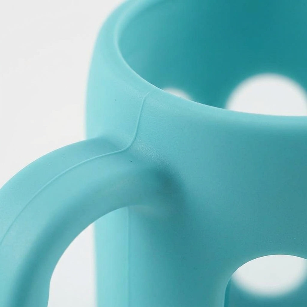 BABY GLASS FEEDER CARTOON BEAR CYAN FISH