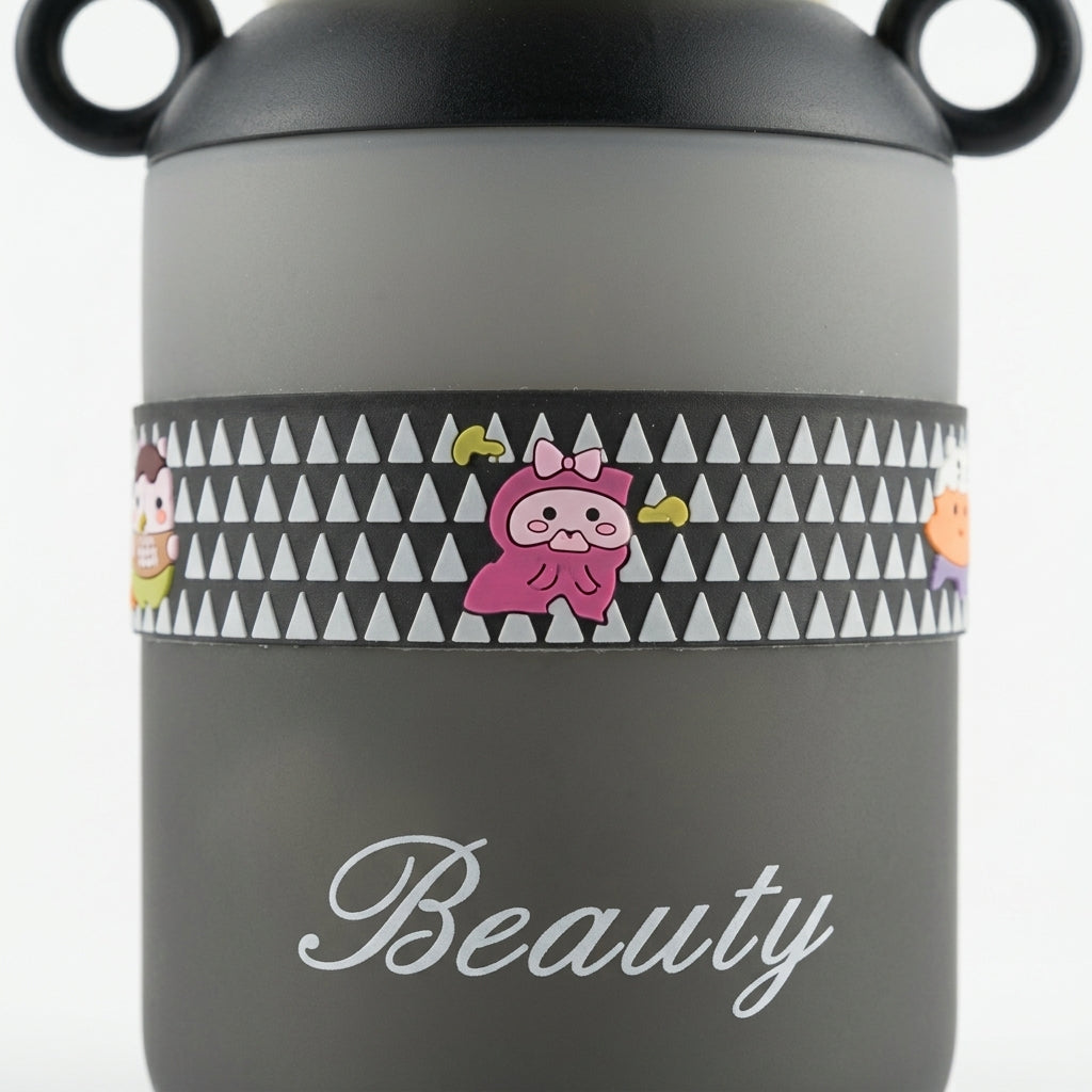 BABY STRAW SIPPER BEAR CAP GREY