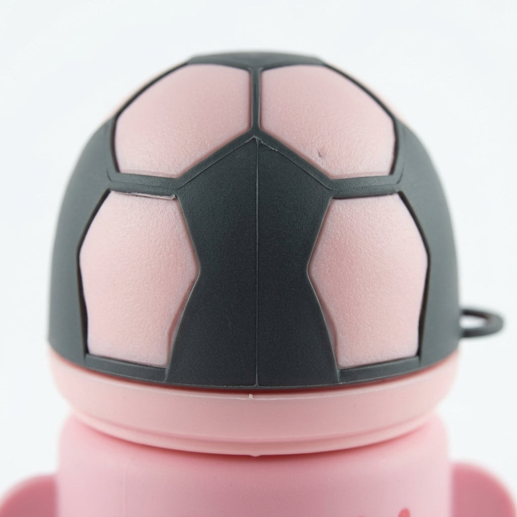 BABY GLASS FEEDER FOOTBALL PINK