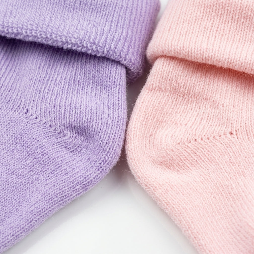 SOFT COTTON BABY SOCKS PACK OF 2 (0-3M)