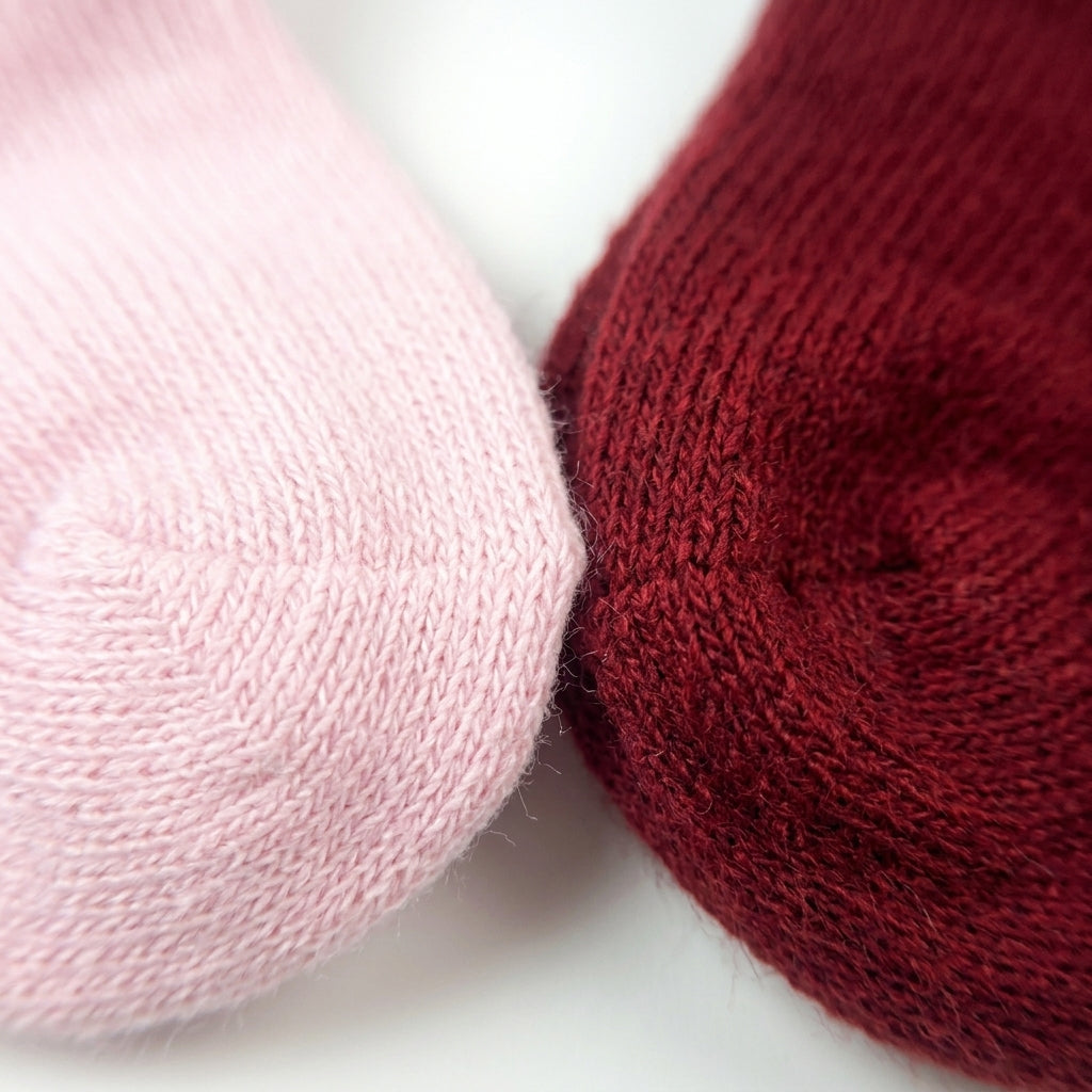 SOFT COTTON BABY SOCKS PACK OF 2 (BABY PINK & RED)(0-3M)