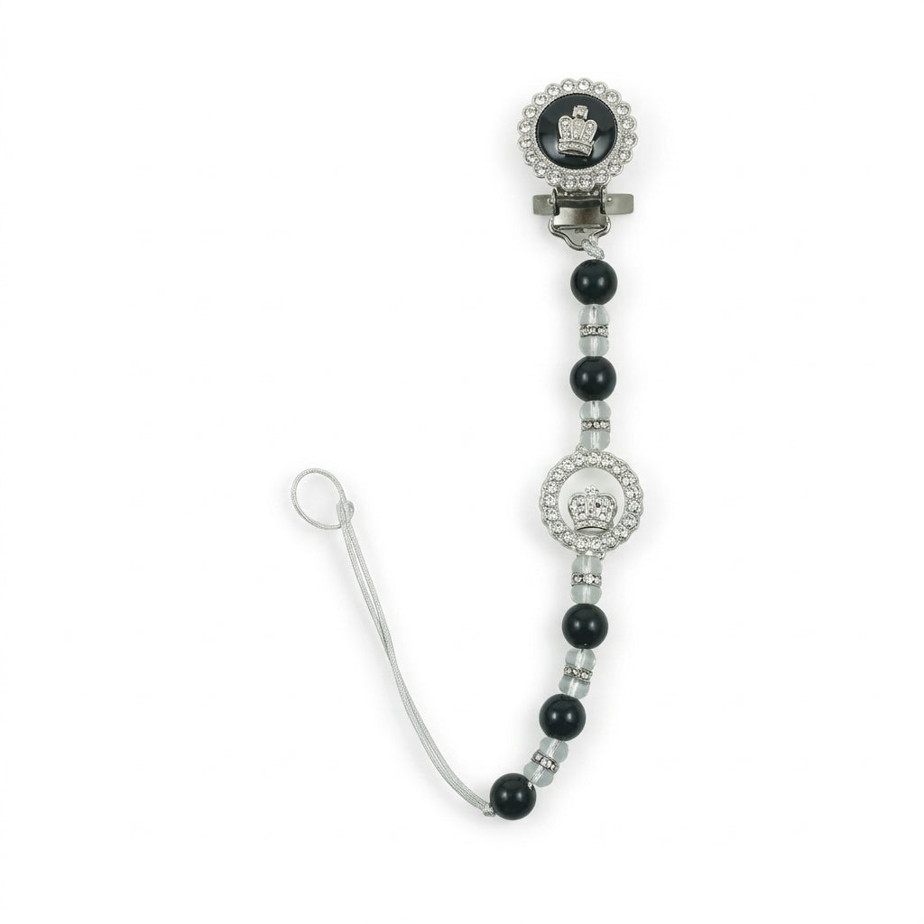 BABY PACIFIER CHAIN HOLDER FANCY BLACK