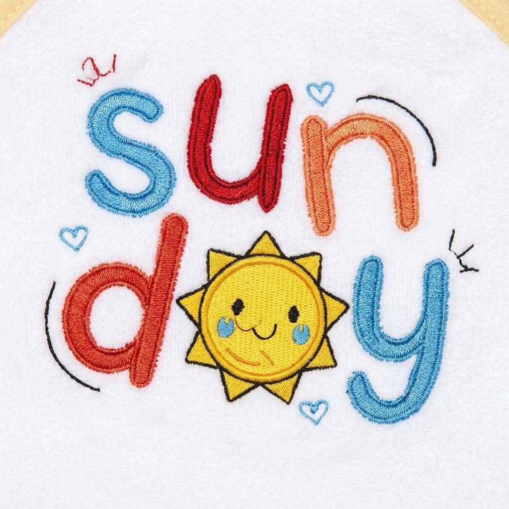 BABY HOODED BATH TOWEL SUNDAY YELLOW MUMS WORLD