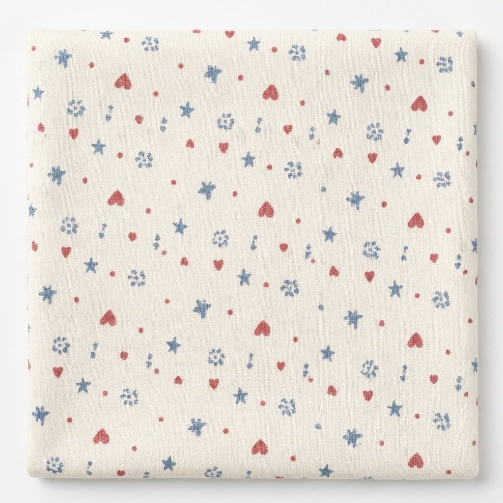 SOFT FABRIC BABY SWADDLE WRAP OFF WHITE MICKEY & HEART PRINT KIDZO