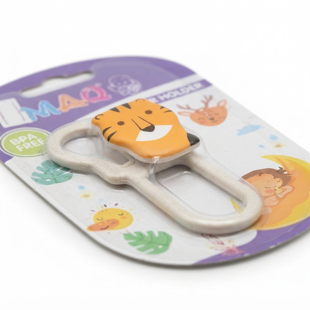 BABY PACIFIER HOLDER TIGER BROWN