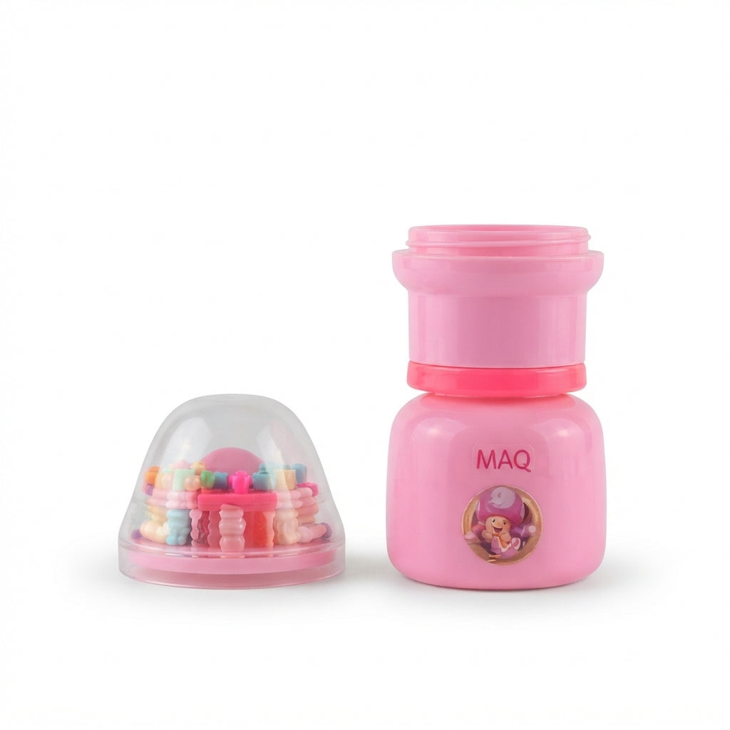 BABY FEEDING BOTTLE RATTLE CAP PINK MAQ