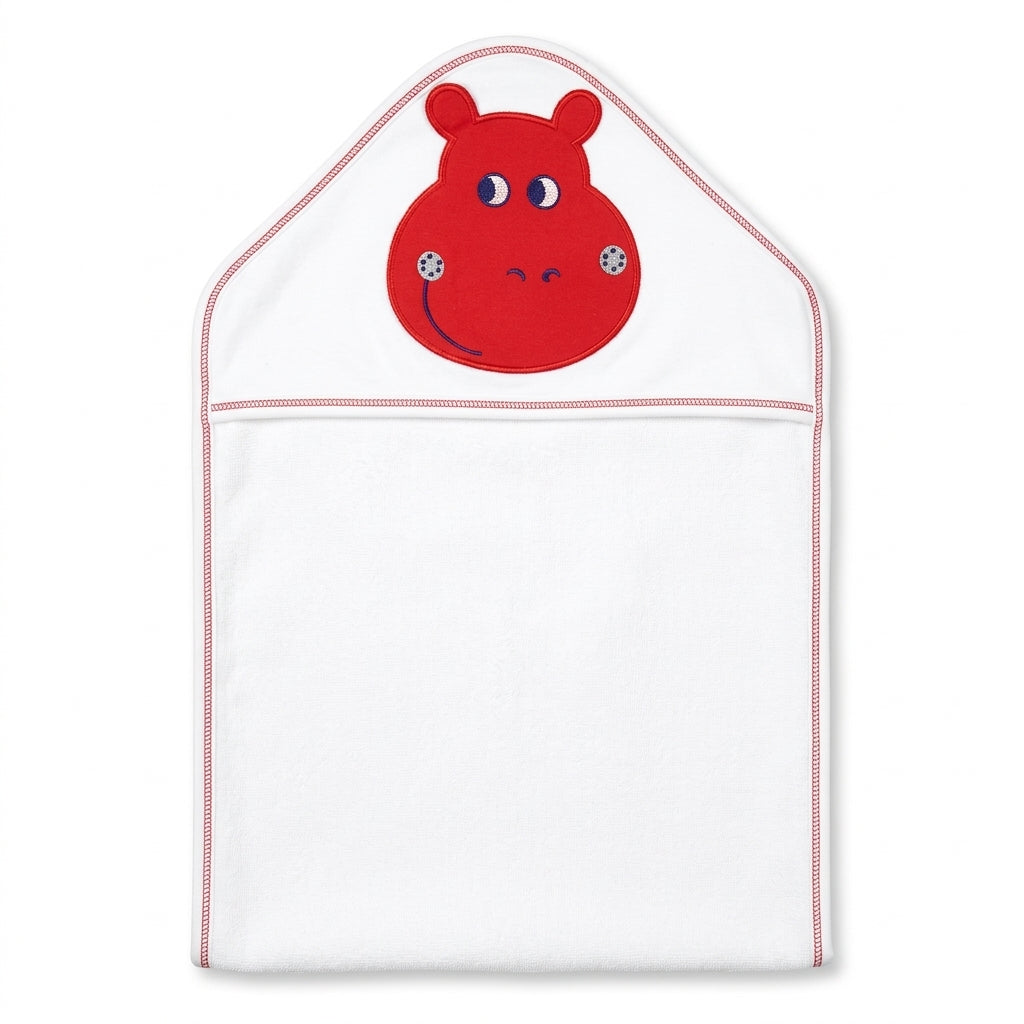 Baby Wrapping Sheet - Hippo, White | Montaly