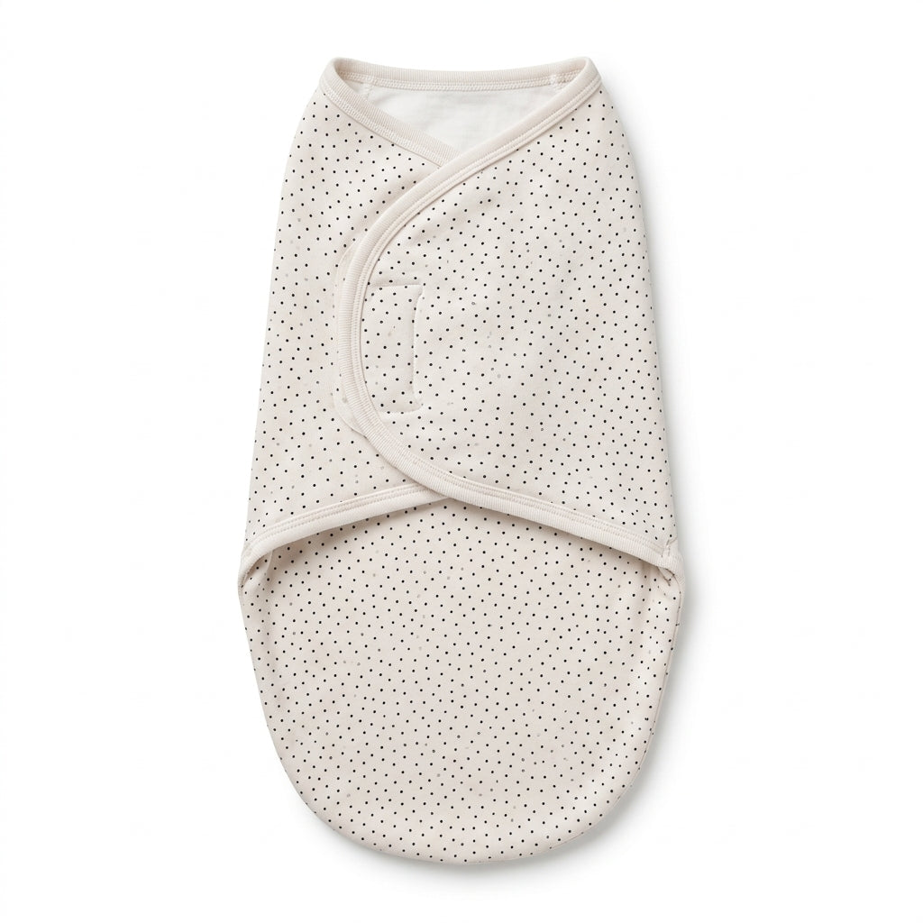 SOFT FABRIC BABY SWADDLE WRAP LIGHT PINK NAVY BOAT DOT PRINT KIDZO