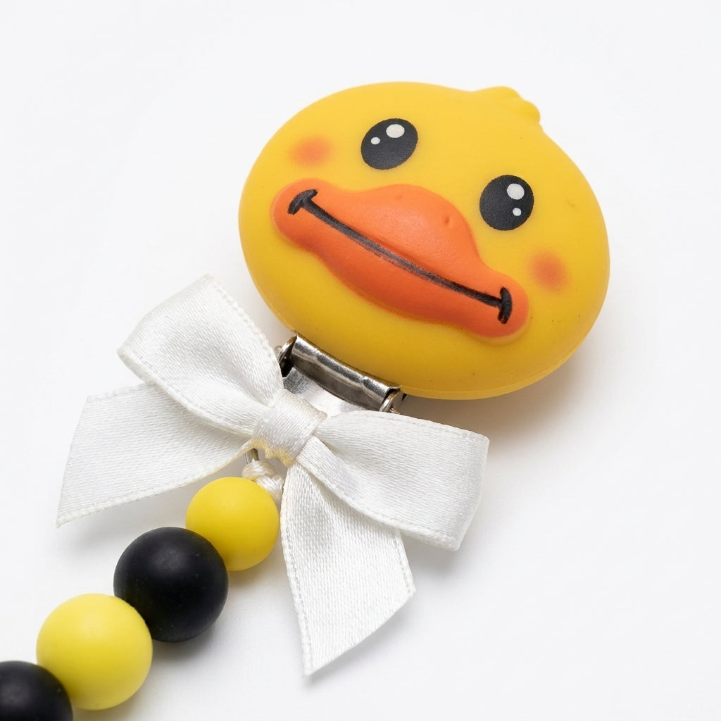 BABY PACIFIER CHAIN HOLDER DUCK YELLOW