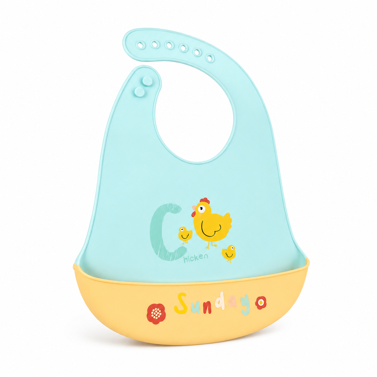 Baby Silicone Bib Sunday Cyan