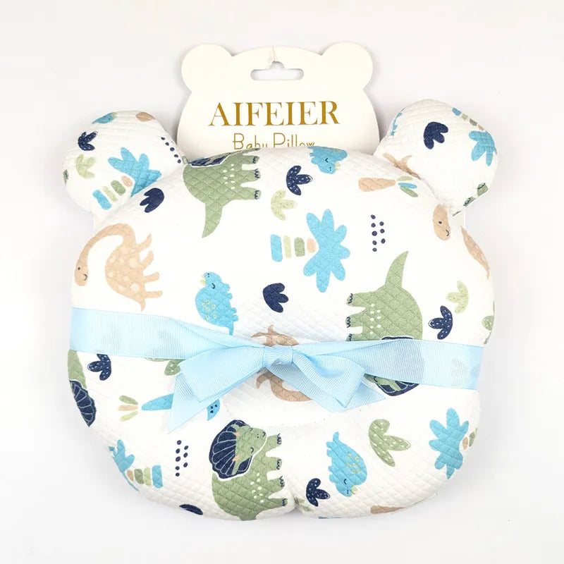 AIFEIER PREMIUM BREATHABLE BABY HEAD SHAPING PILLOW CUTE DINO PRINT