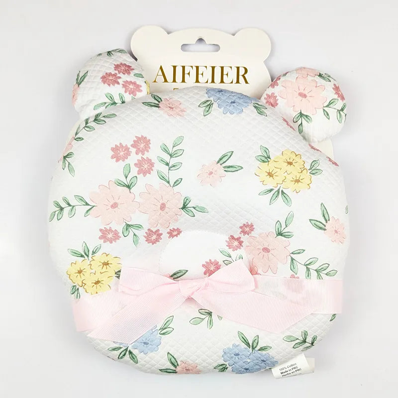 AIFEIER PREMIUM BREATHABLE BABY HEAD SHAPING PILLOW FLORAL PRINT