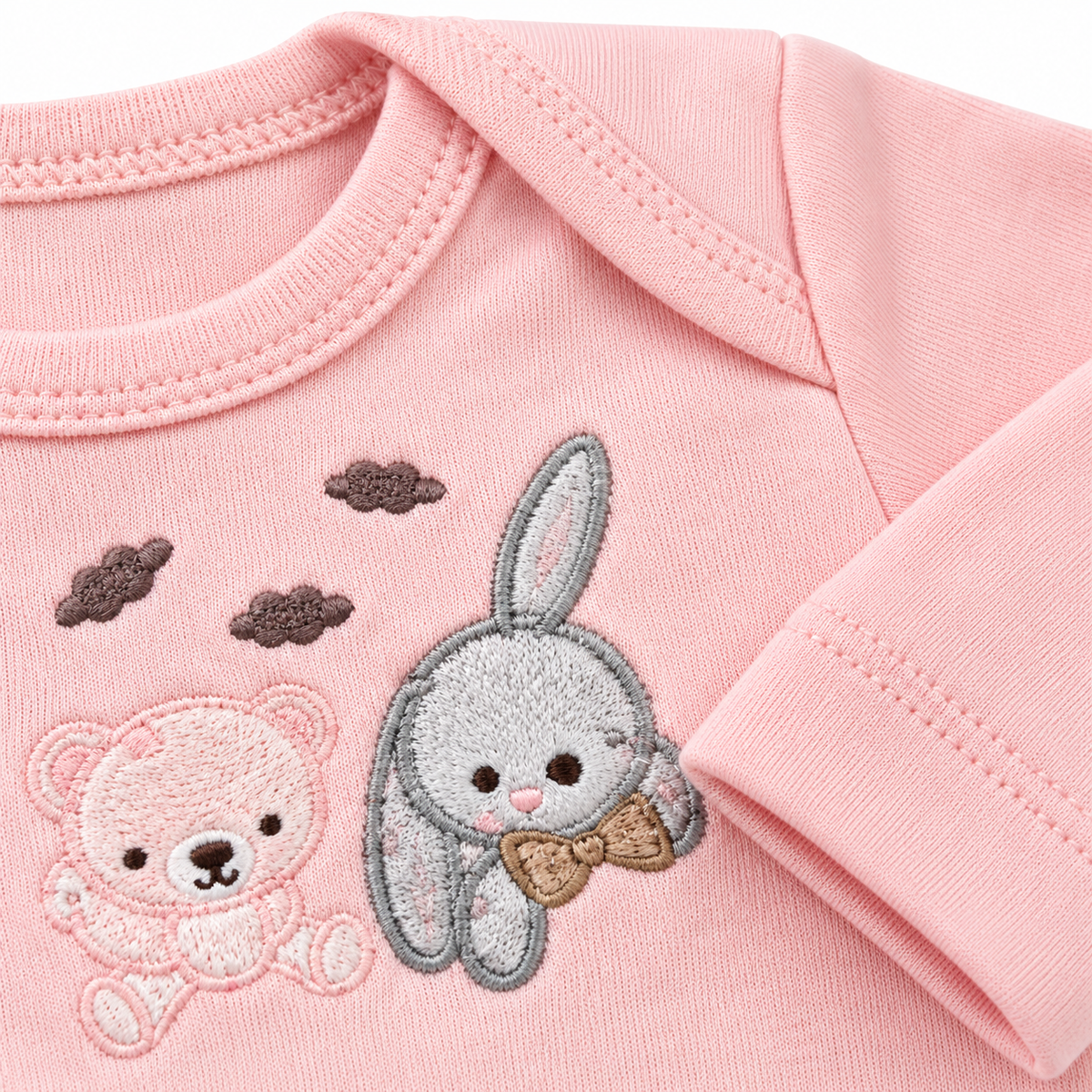 STARTER SET 11 PIECES BABY NEW BORN ESSENTIALS RABBIT BEAR PRINT PINK COLOUR