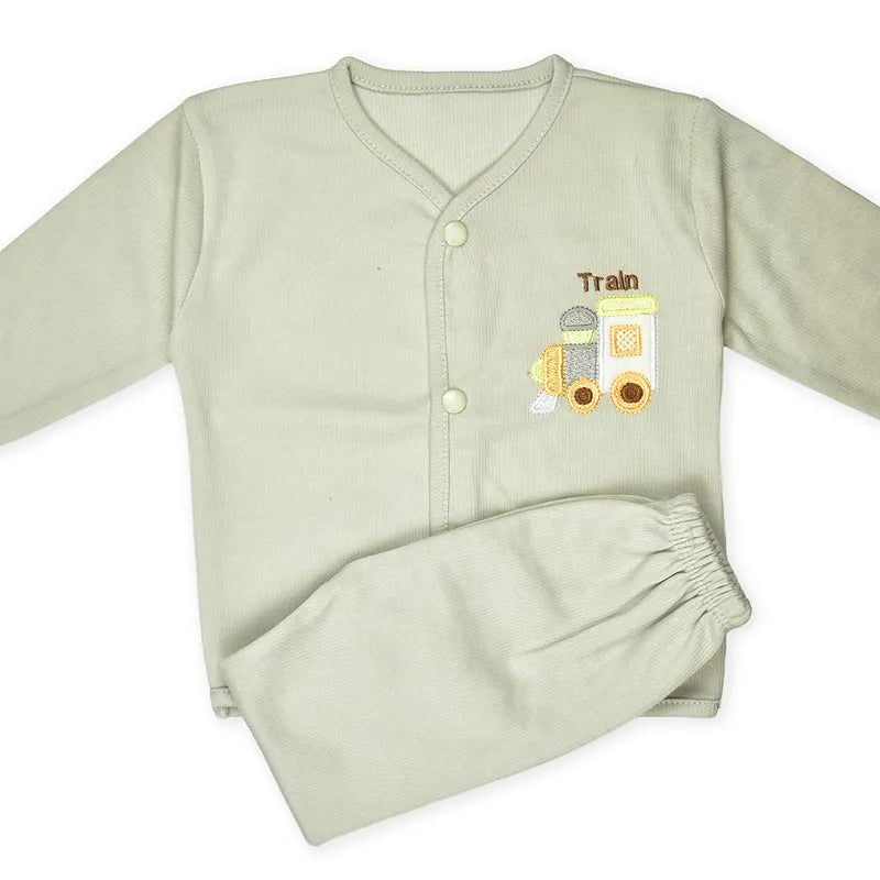 BABY 2 PCS SUIT PACK OF 3 EMB MIX COLOR - image 3