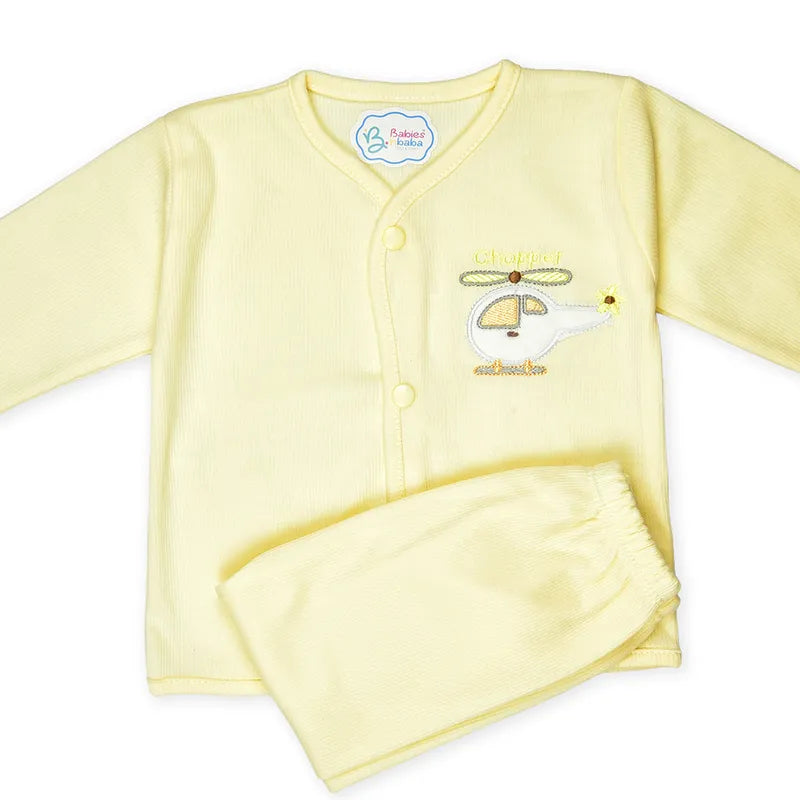 BABY 2 PCS SUIT PACK OF 3 EMB MIX COLOR - image 2