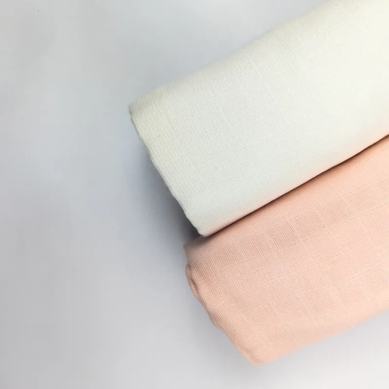 Baby Swaddle Blankets 2-Pack, Peach & White – Kidzo – additional product view 3 of 3
