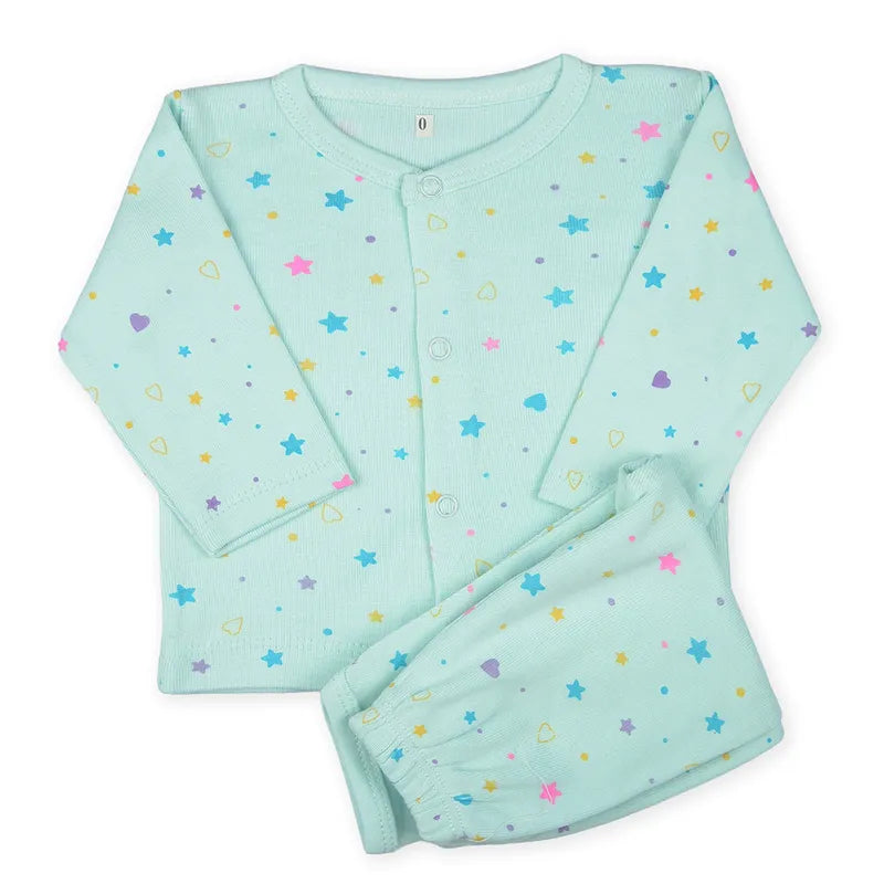 BABY 2PCS SUIT STAR PRINTED GREEN