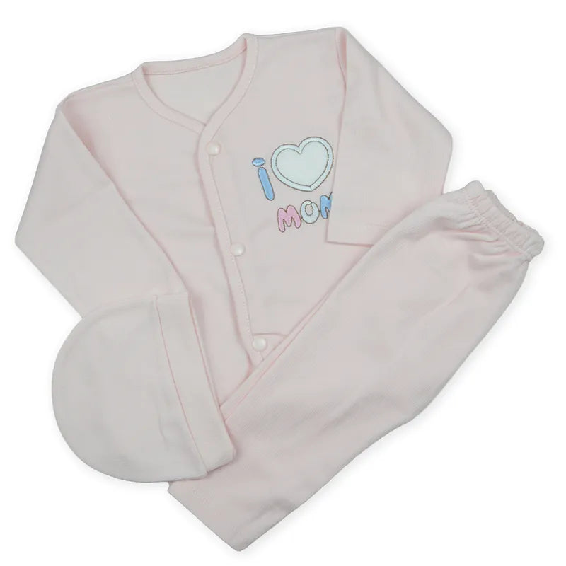 BABY 3 PCS SUIT PACK OF 3 MIX COLOR LOVE TOY MOM DAD - image 2