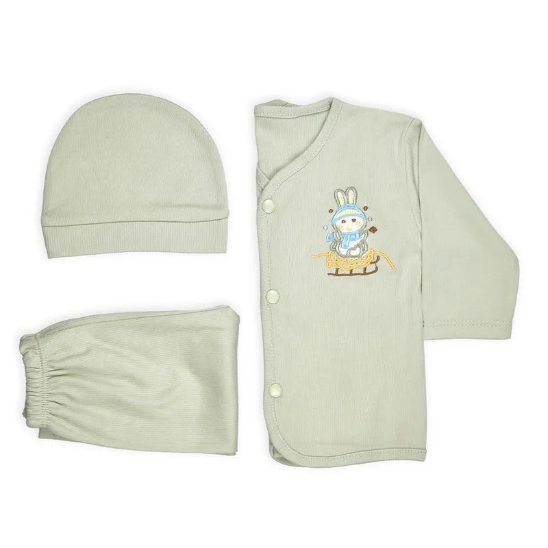 BABY 3 PCS SUIT PACK OF 3 MIX COLOR SNOW BEAR - image 3