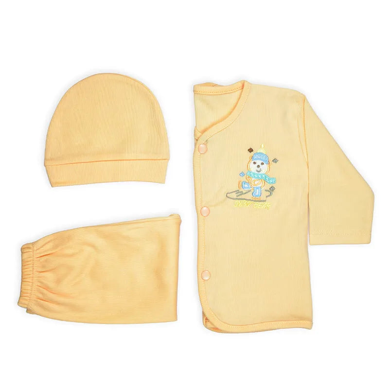 BABY 3 PCS SUIT PACK OF 3 MIX COLOR SNOW BEAR - image 2