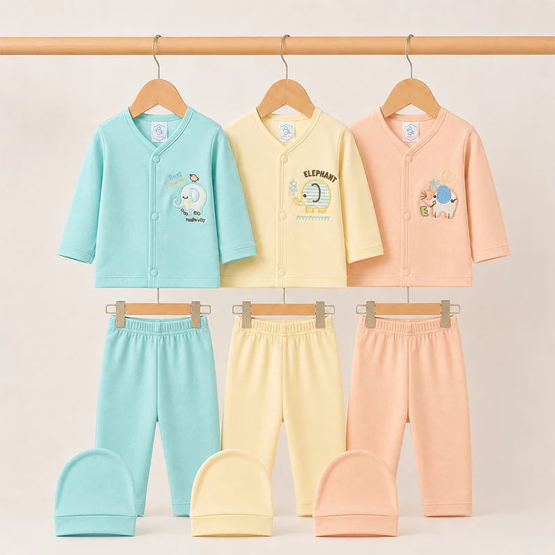 BABY 3 PSC SUIT PACK OF 3 ELEPHENT MULTI COLOR