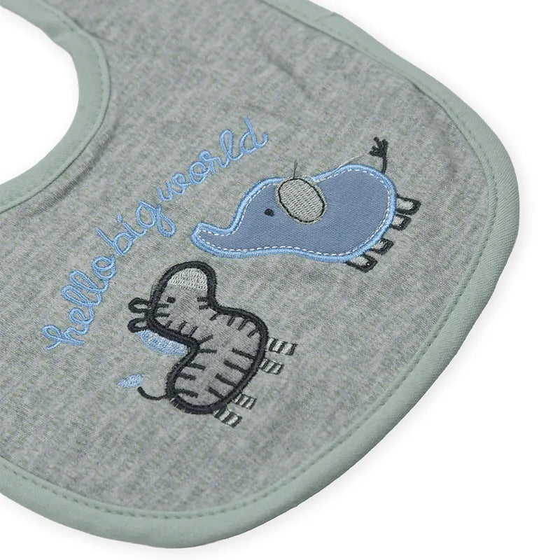 BABY 4PCS CAP SOCKS+BIB SET GREY - image 2
