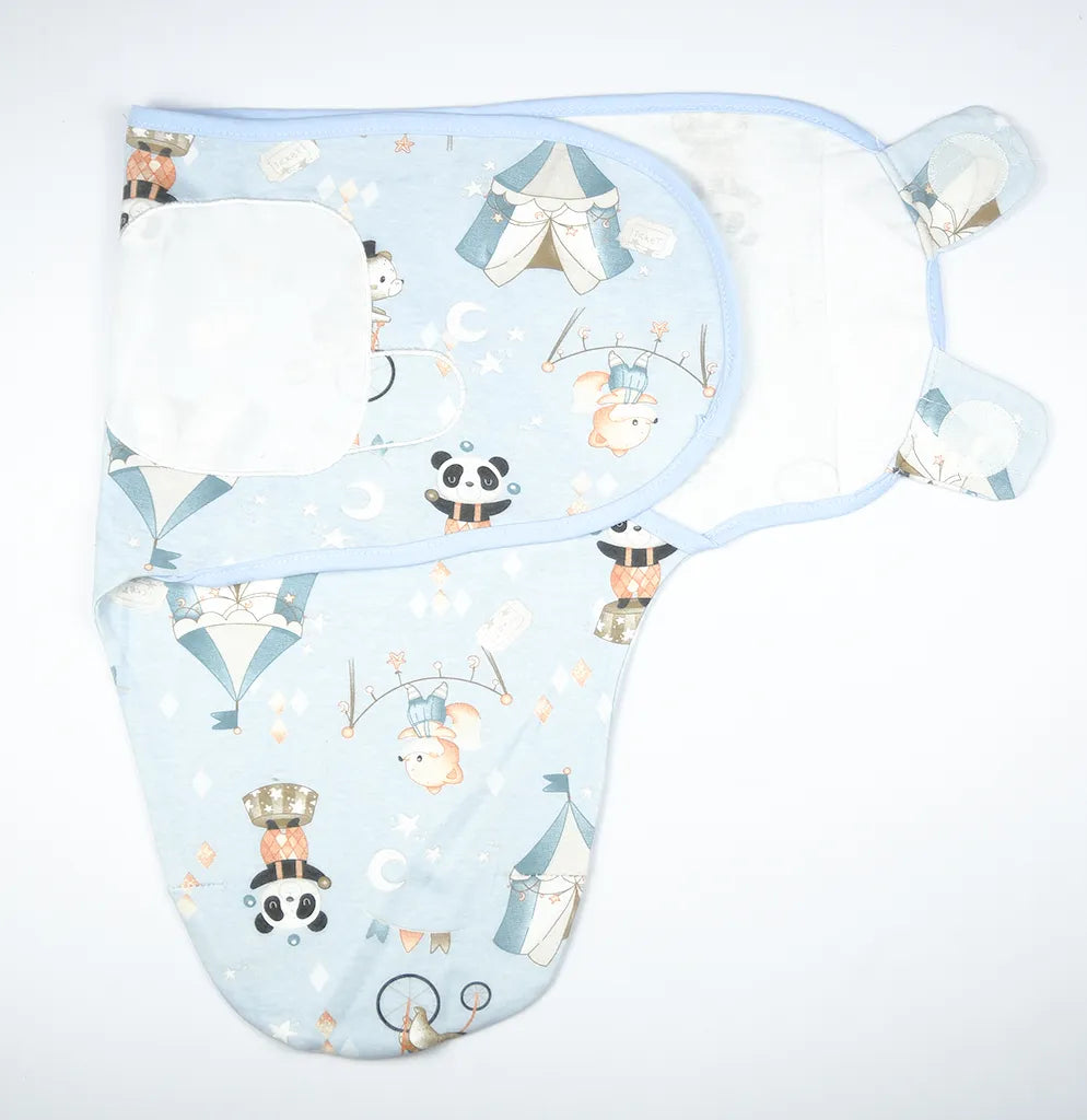 BABY ADJUSTABLE SWADDLE BEAR PRINT BLUE - image 2