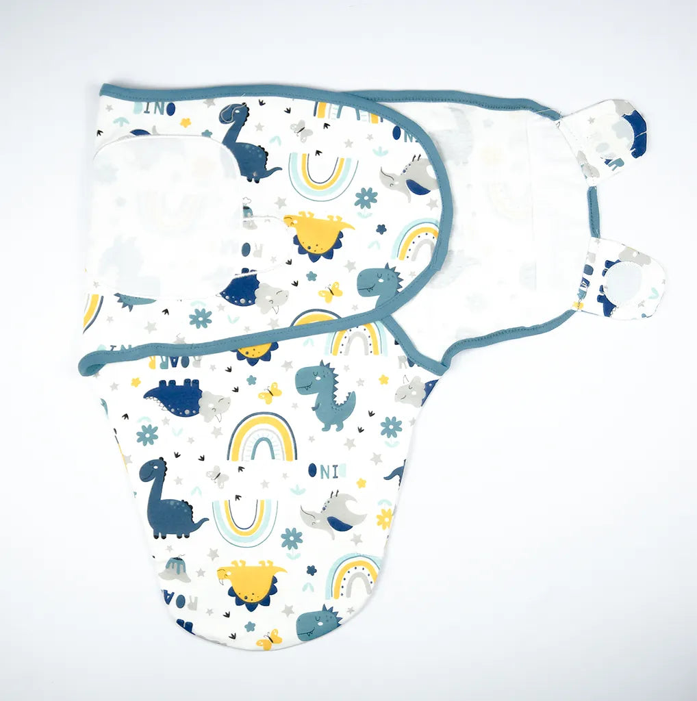 BABY ADJUSTABLE SWADDLE DINO PRINT BLUE - image 2