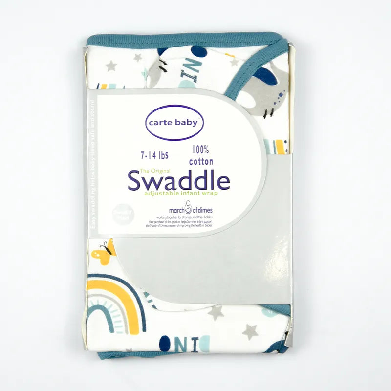 BABY ADJUSTABLE SWADDLE DINO PRINT BLUE - image 4