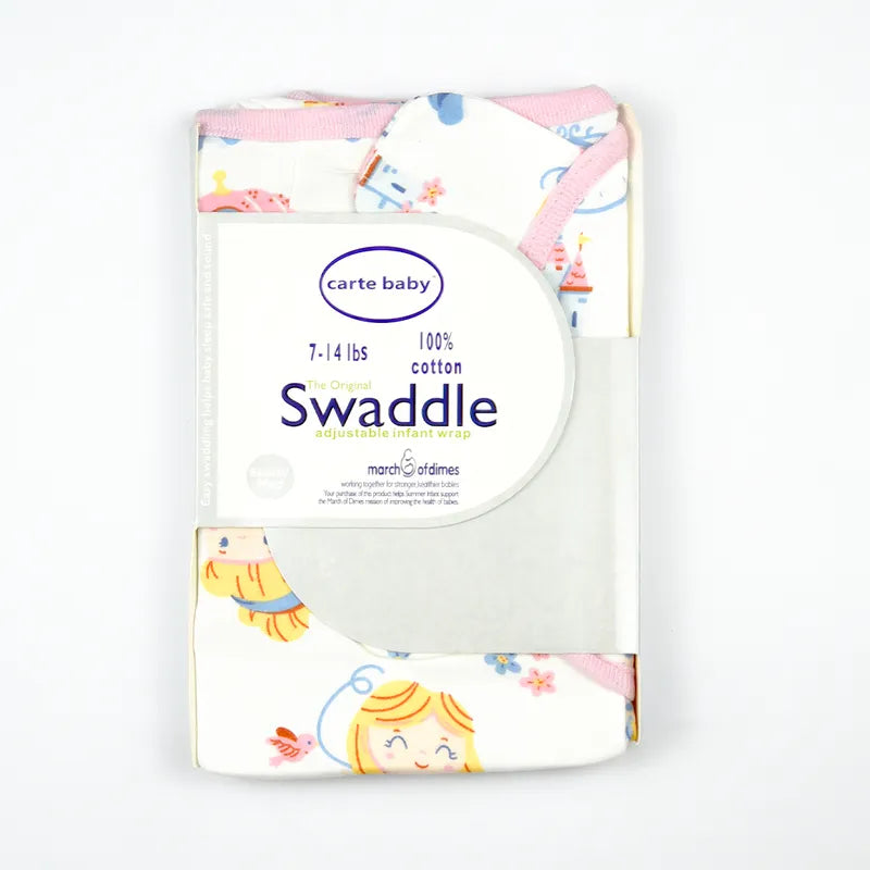 BABY ADJUSTABLE SWADDLE FAIRY PRINT PINK AND BLUE - image 4