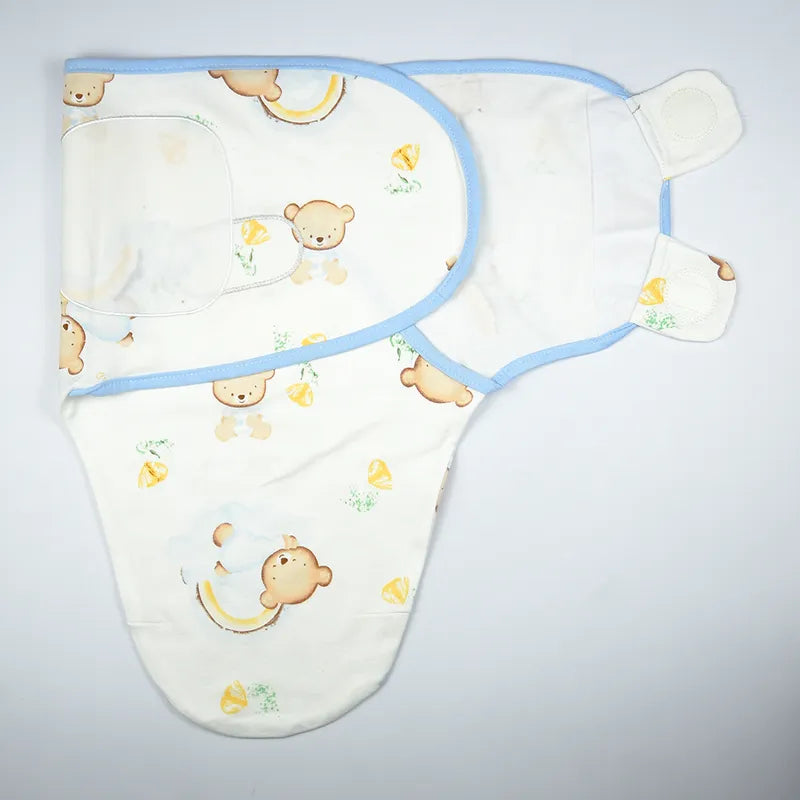 BABY ADJUSTABLE SWADDLE RAINBOW TEDDY BEAR BLUE - image 2