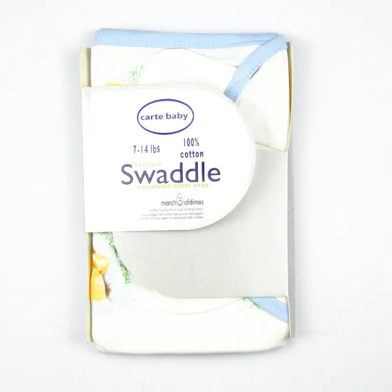BABY ADJUSTABLE SWADDLE RAINBOW TEDDY BEAR BLUE - image 4