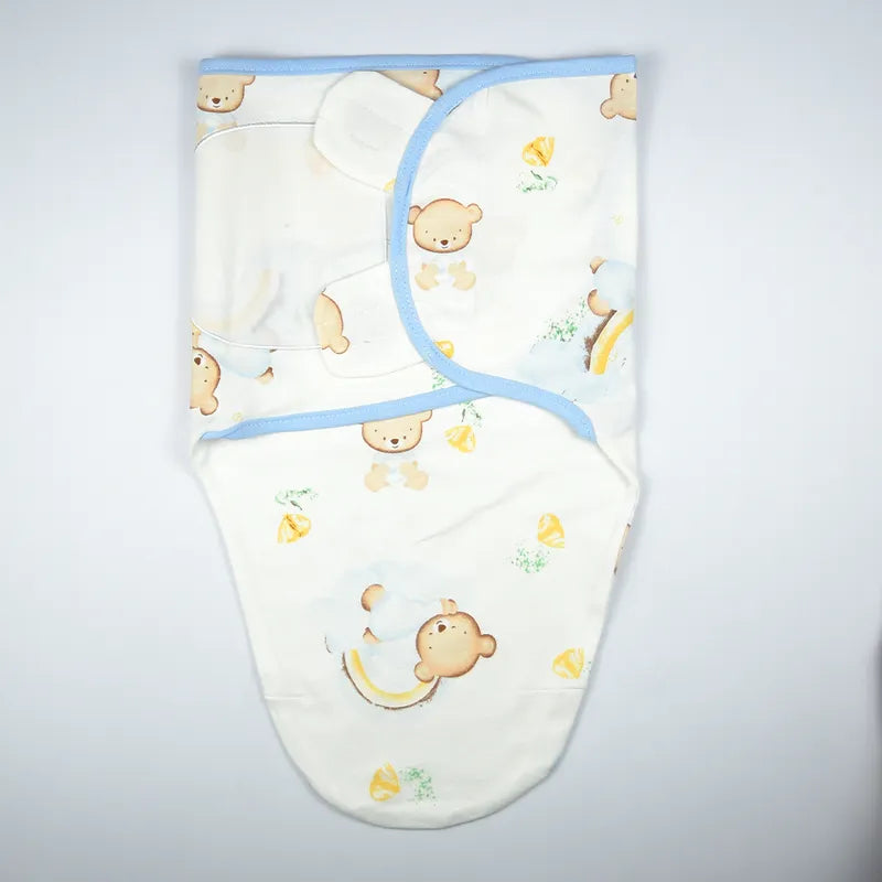 BABY ADJUSTABLE SWADDLE RAINBOW TEDDY BEAR BLUE - image 3