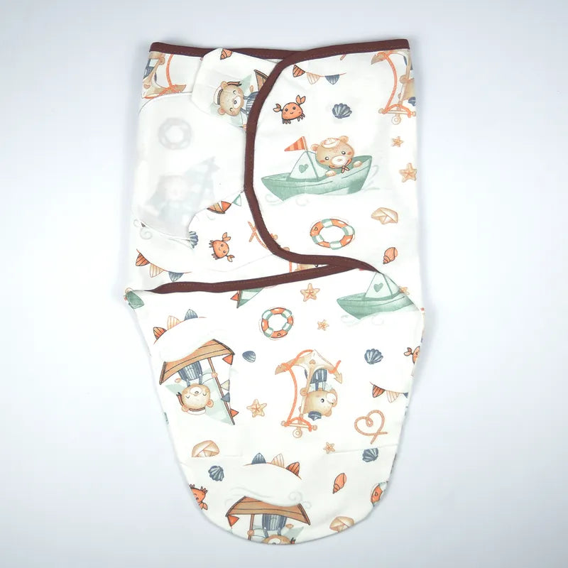 BABY ADJUSTABLE SWADDLE SHIP TEDDY BEAR GREEN - image 3