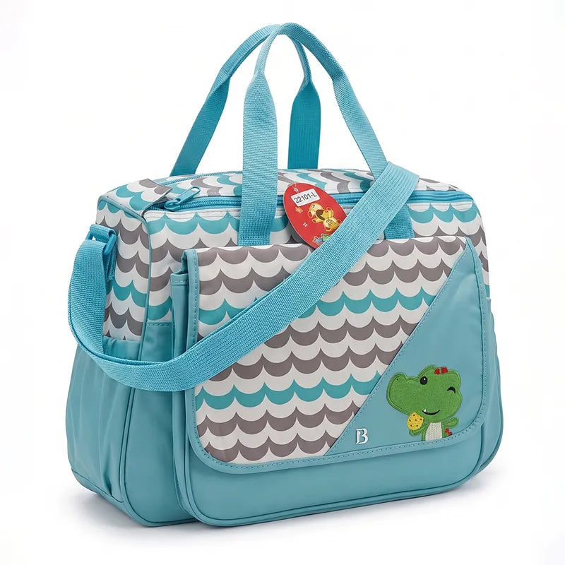 BABY BAG CHINA CUTE DINOSAUR MOTIF CYAN